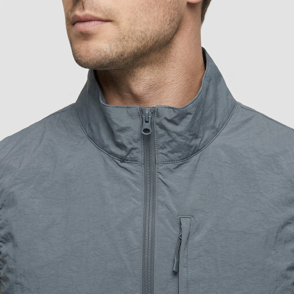 Gilet Sans Manches Zippé Col Montant Poche Zippée Pour Homme
