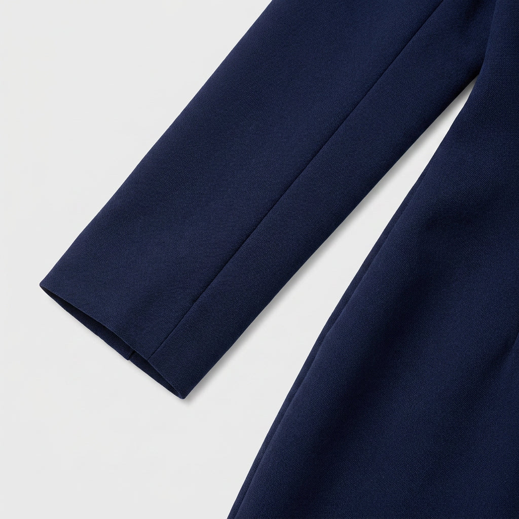 Robe-Manteau Cintrée à Col Tailleur pour Femme