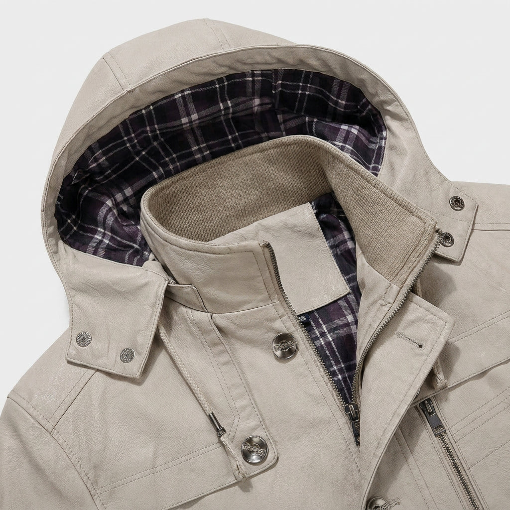 Veste à Capuche Amovible et Multiples Poches pour Homme
