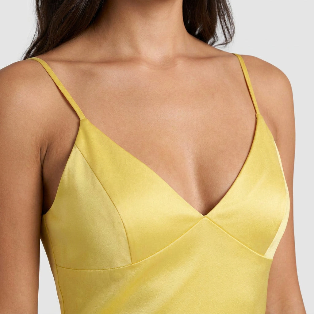 Robe de Soirée Longue en Satin à Fente pour Femme