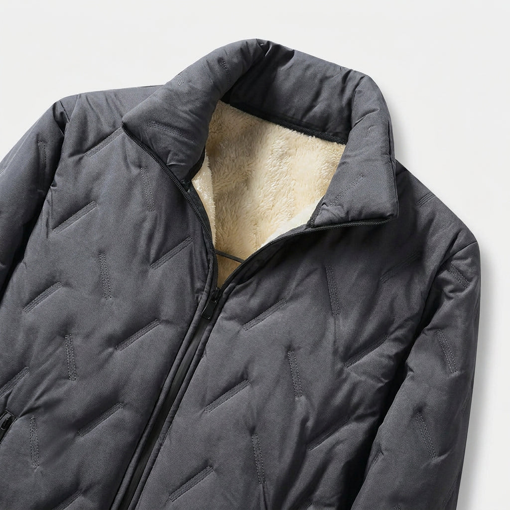 Veste Matelassée Doublée Sherpa à Col Montant pour Homme