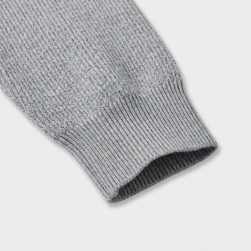 Pull Polo en Maille Texturée à Col Ouvert pour Homme