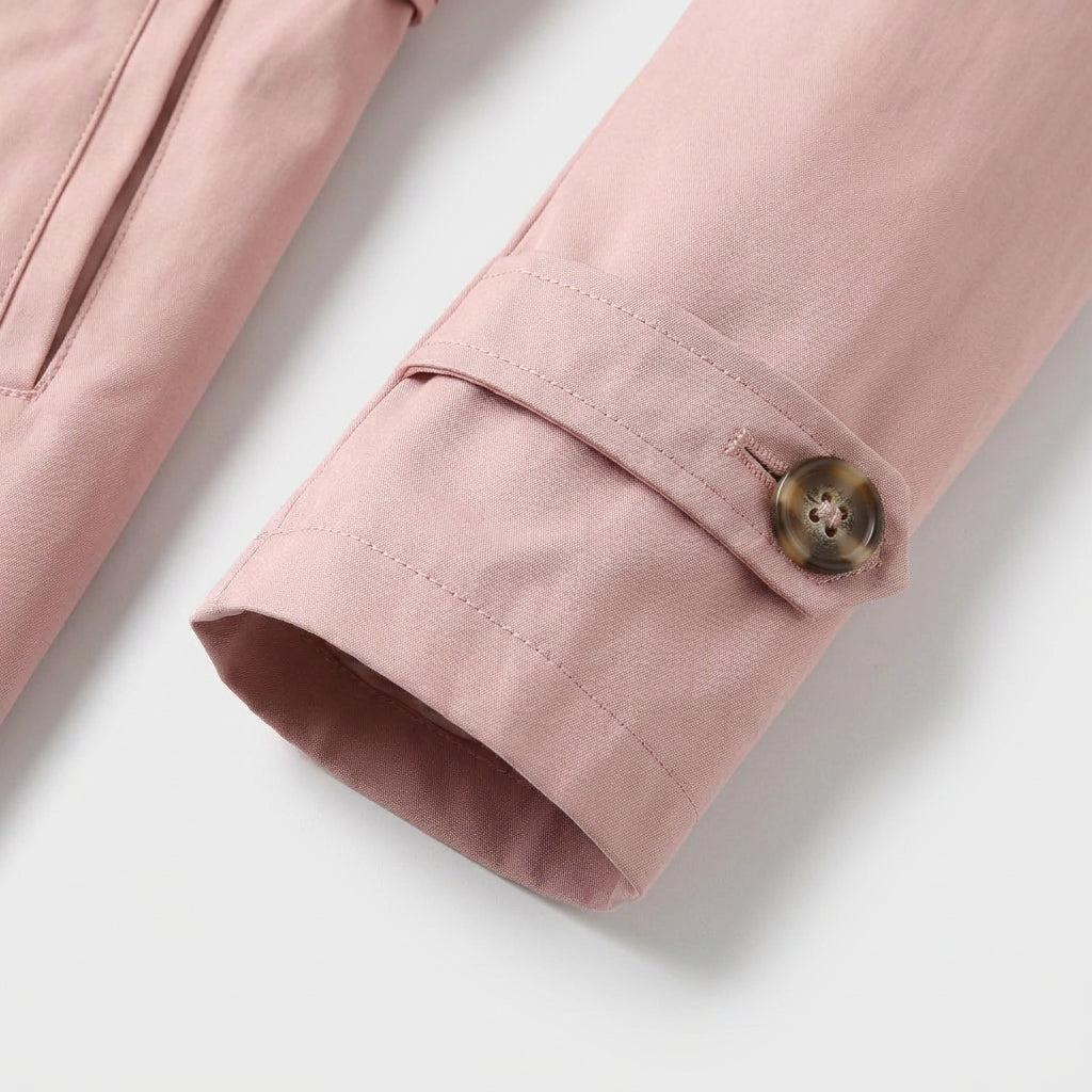 Trench-Coat Mi-Long Cintré à Col Tailleur pour Femme