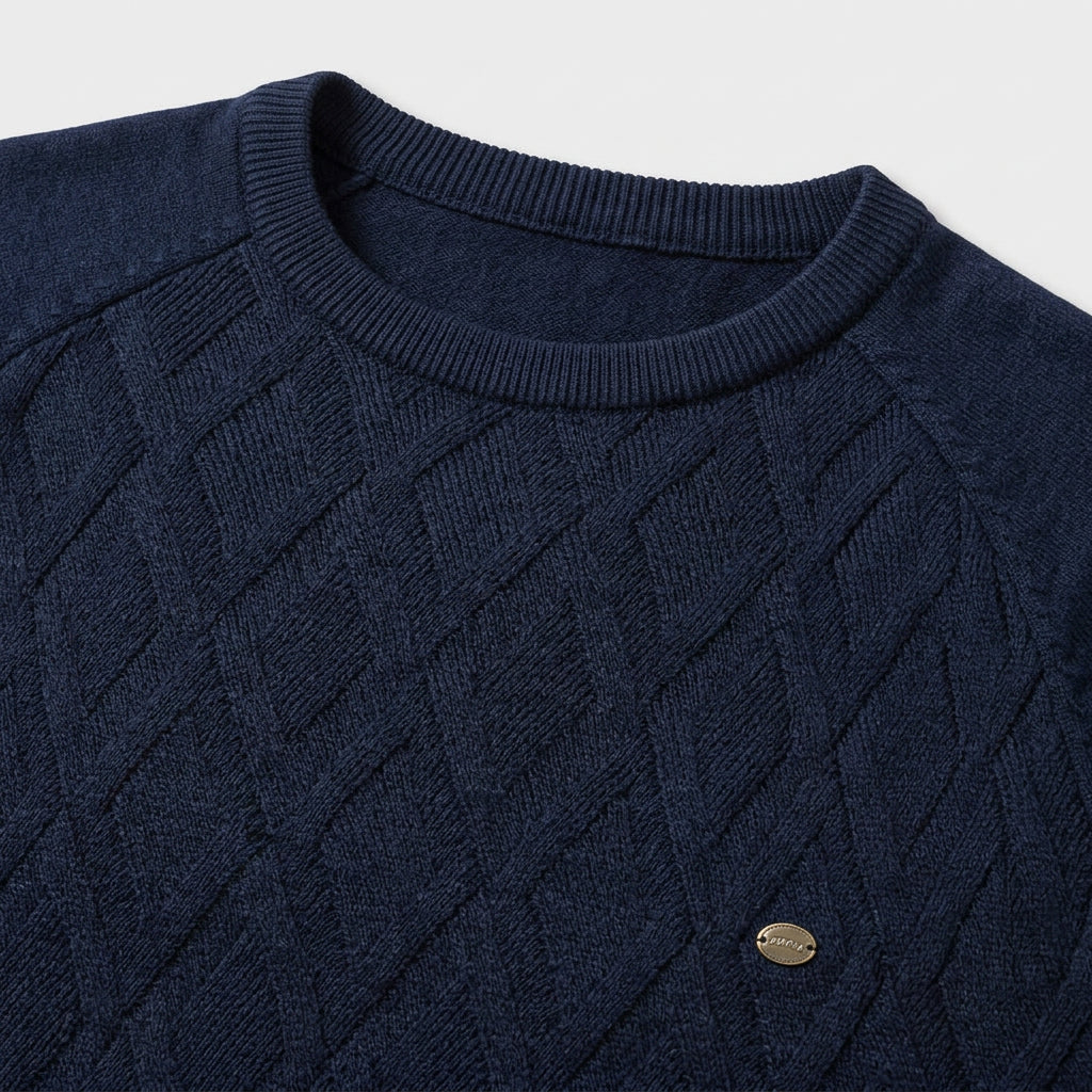 Pull Ras du Cou à Motif Losange en Relief pour Homme