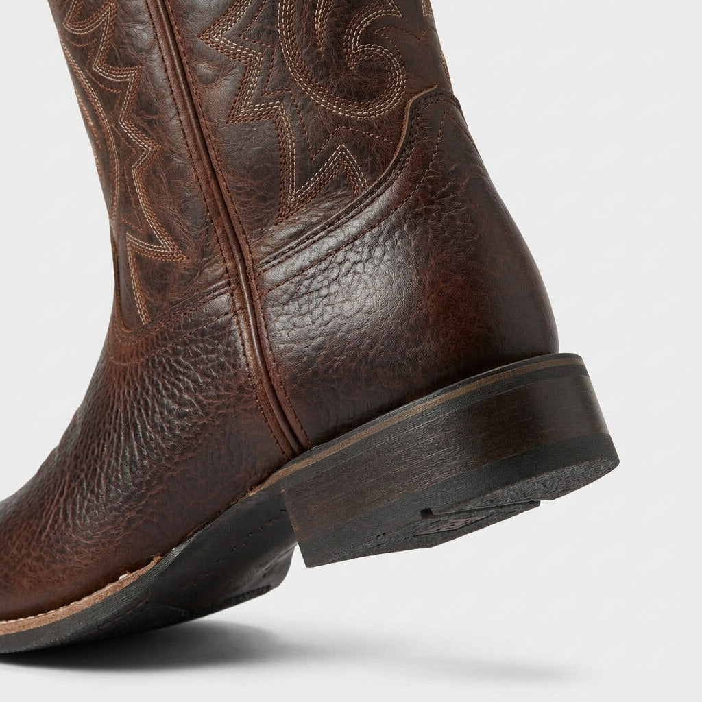 Bottes Santiags en Cuir à Bout Carré pour Femme