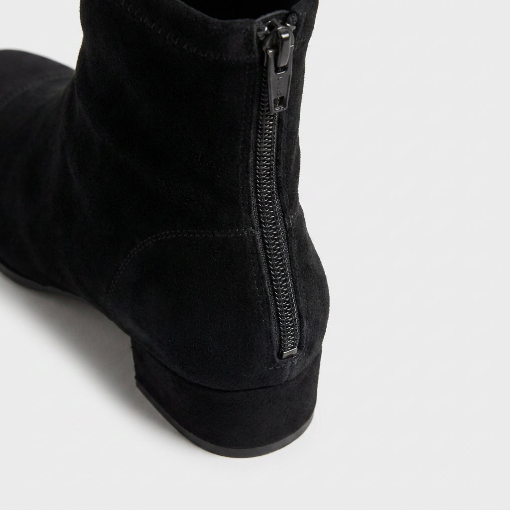 Bottines Ajustées en Daim à Talon Bas pour Femme