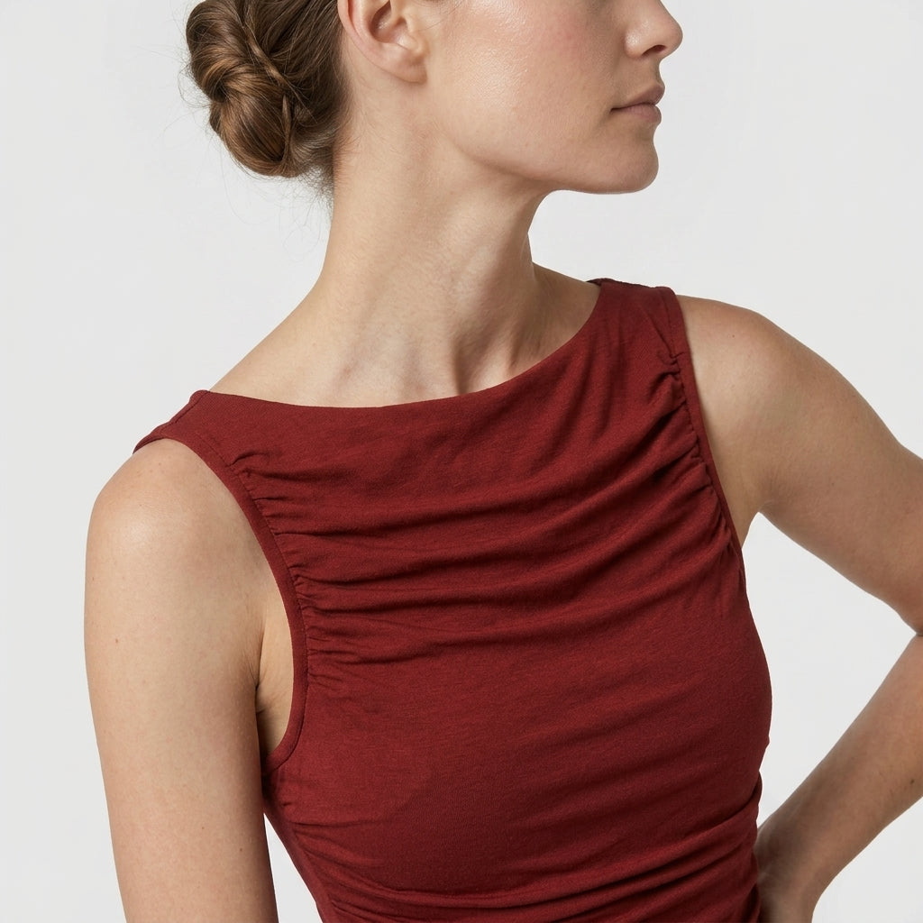 Robe Maxi Sans Manches Coupe Fluide pour Femme