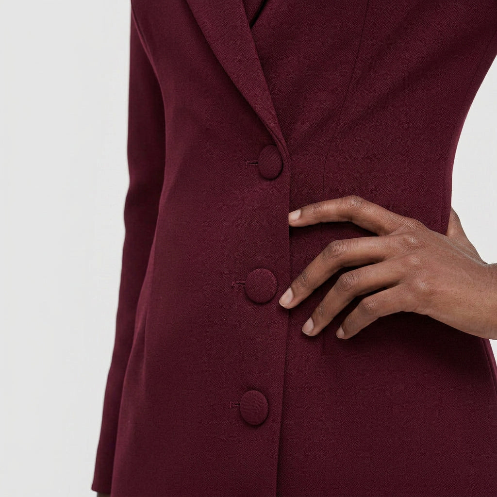 Robe Blazer Manches Longues Coupe Structurée Pour Femme