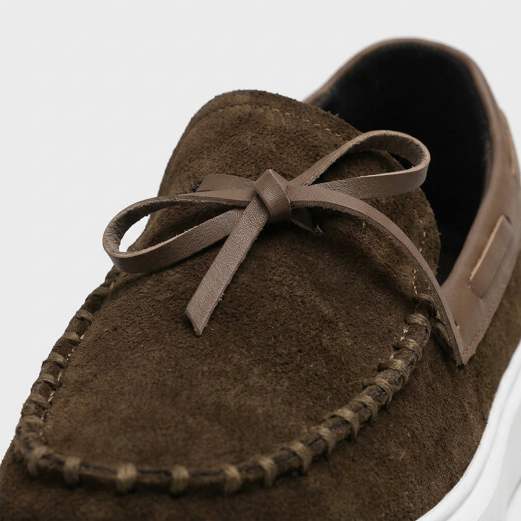 Mocassins Daim Lacet Décoratif Semelle Plateforme pour Homme