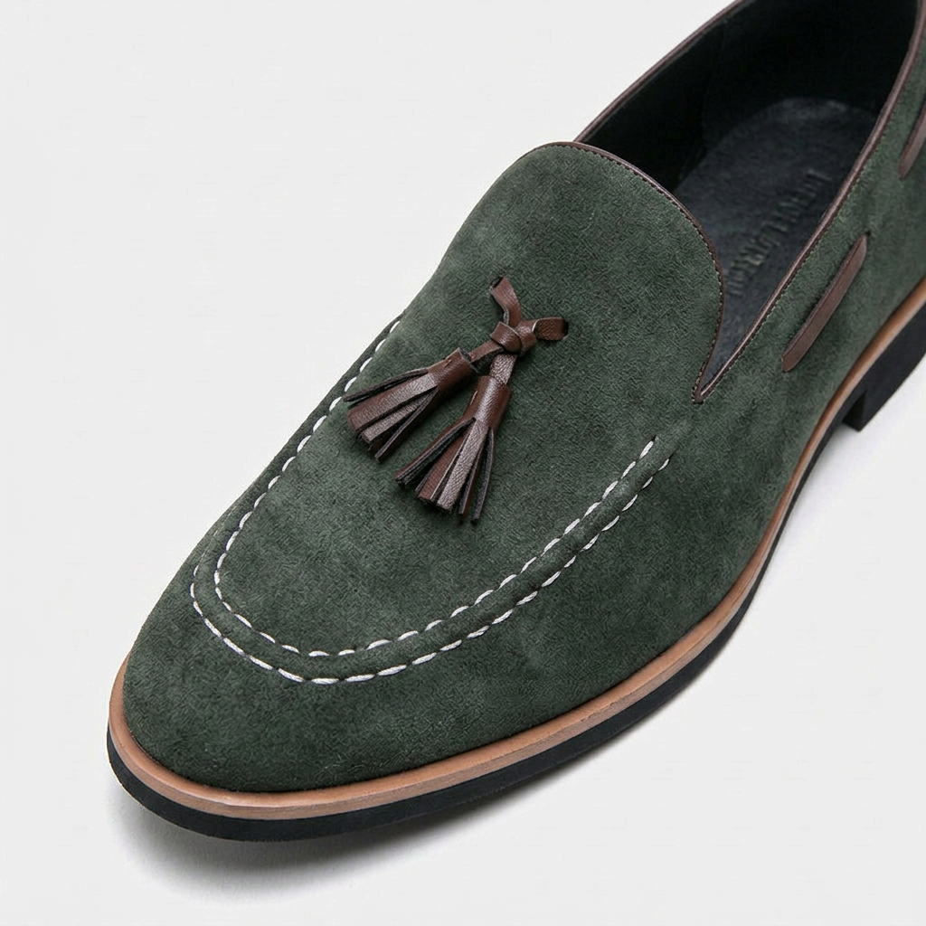 Loafer Daim À Glands Semelle Cuir pour Homme