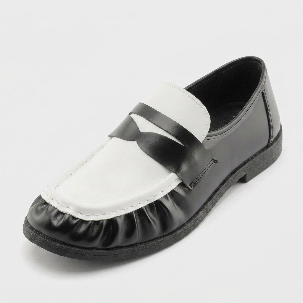 Loafer Cuir Bout Froncé Bride Penny pour Homme