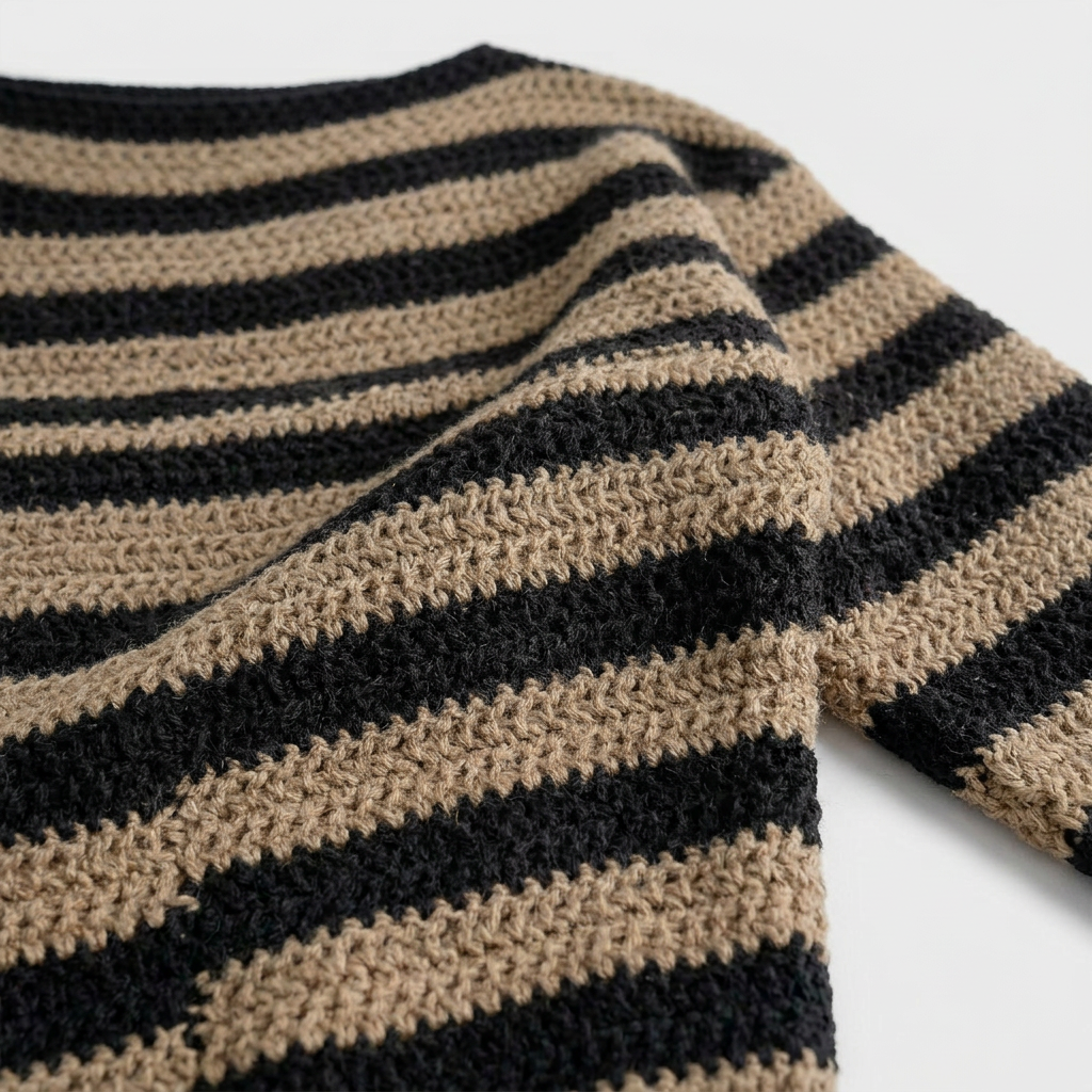 Pull Rayé Col Rond Coupe Décontractée pour Femme