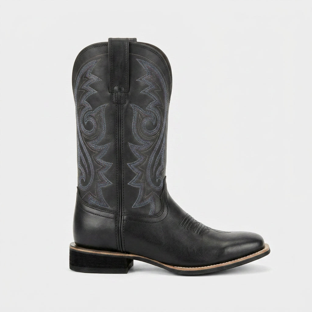 Bottes Santiags en Cuir à Bout Carré pour Femme
