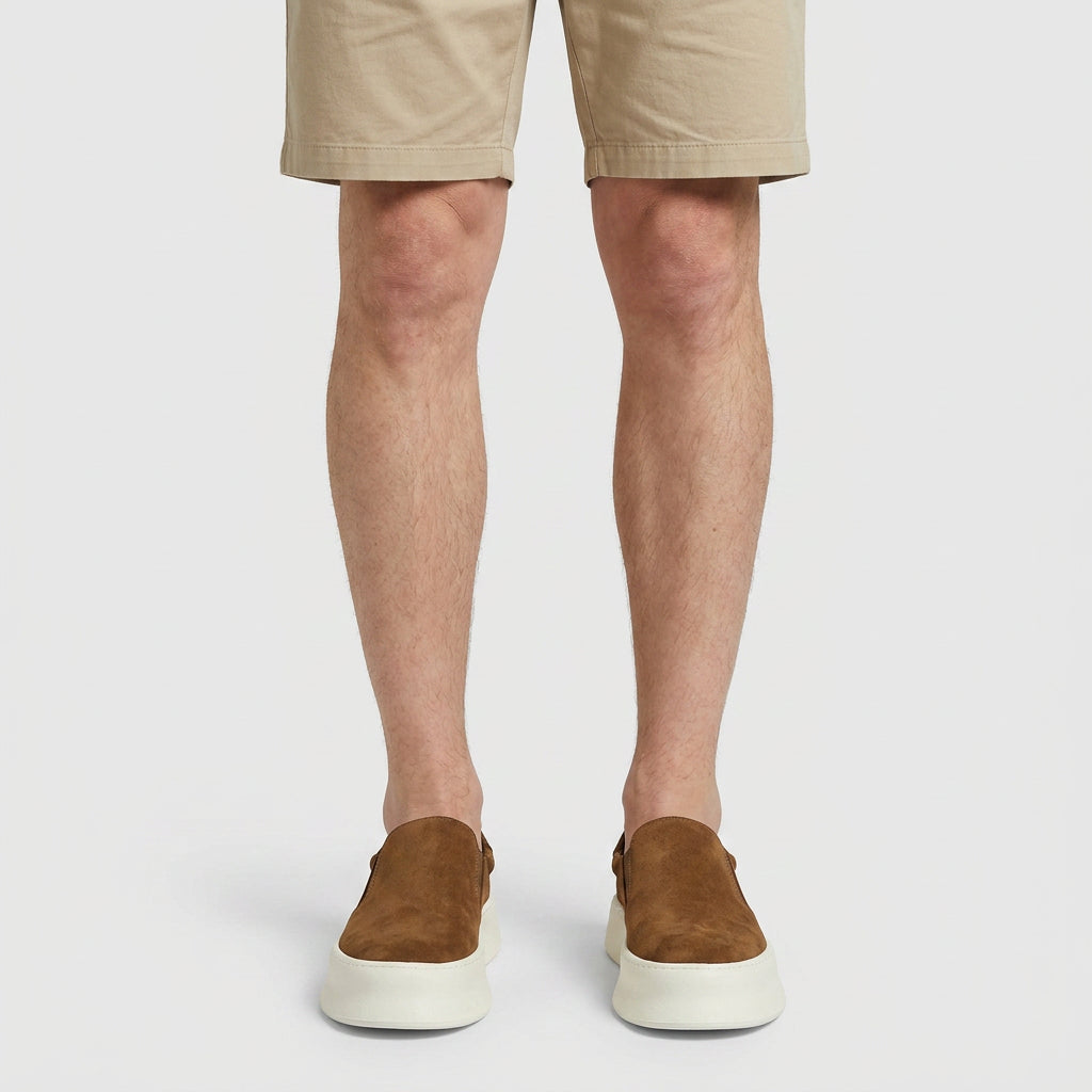 Slip-On Daim Semelle Plateforme Épaisse Élastique pour Homme