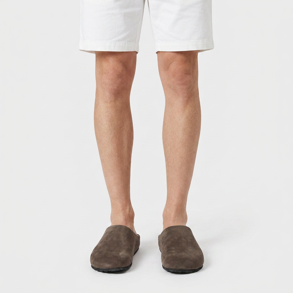 Mule Daim Doublure Moelleuse Bout Fermé pour Homme