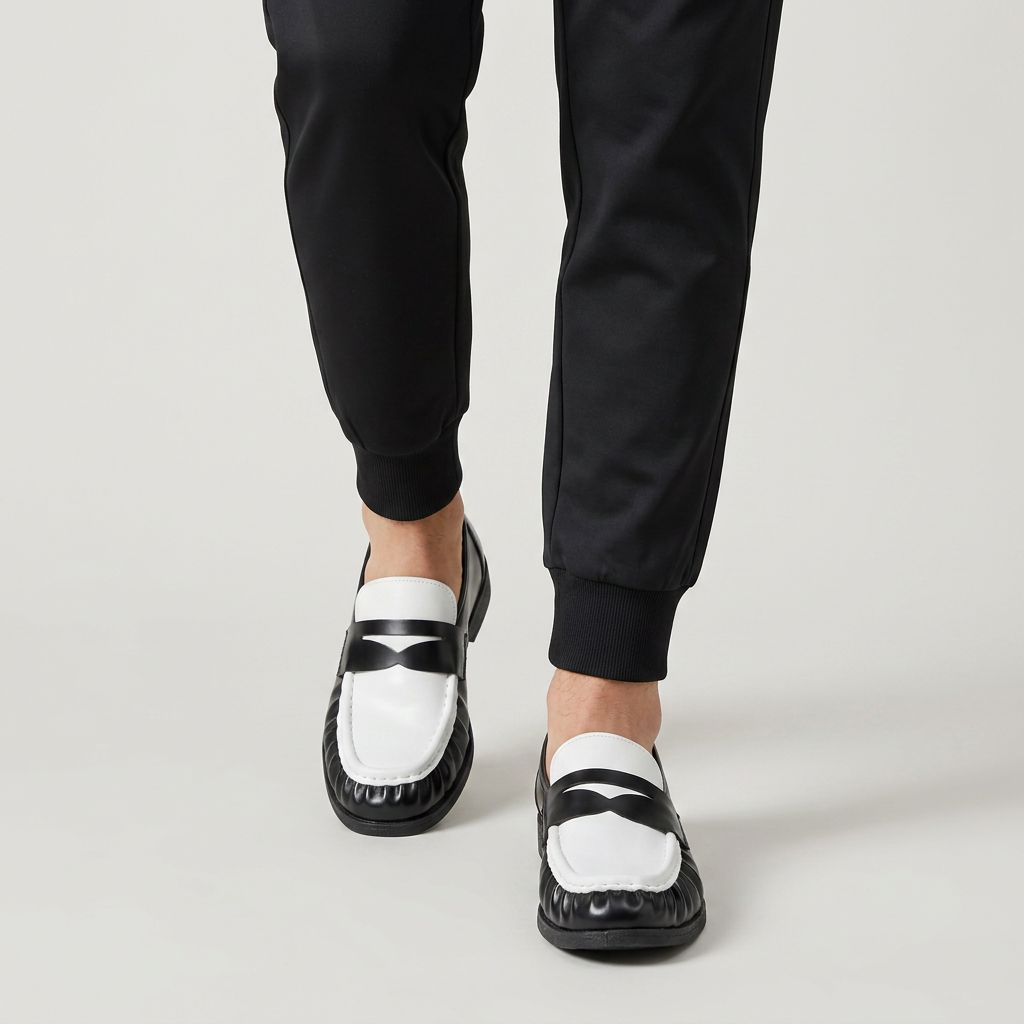 Loafer Cuir Bout Froncé Bride Penny pour Homme
