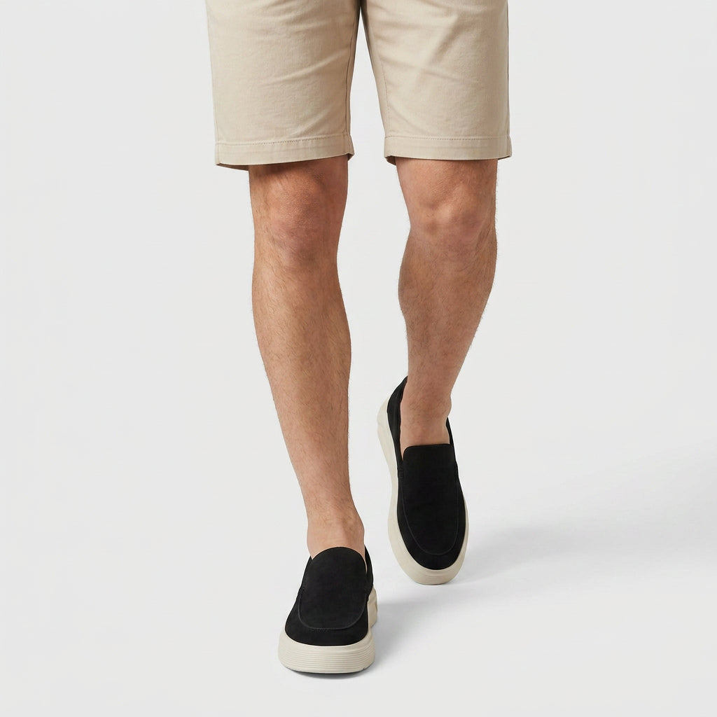 Loafer Suède Semelle Épaisse Chunky pour Homme