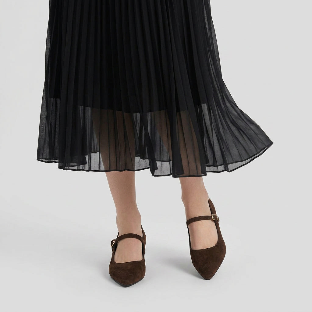 Chaussures Mary Jane Bout Pointu Talon Élégant Pour Femme