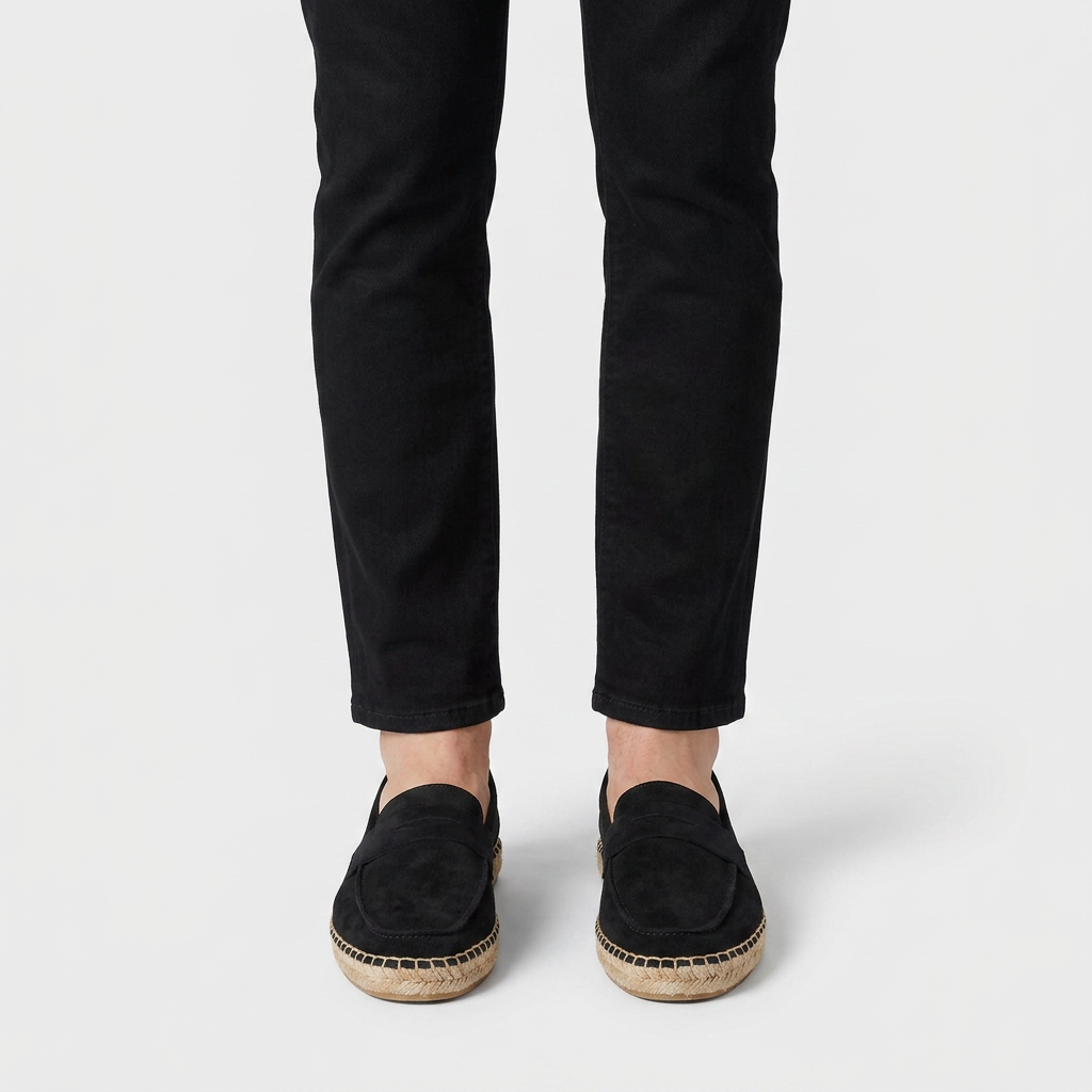 Loafer Daim Semelle Espadrille Tressée pour Homme