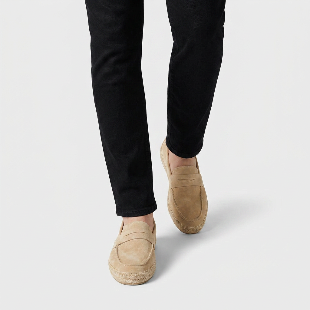 Loafer Daim Semelle Espadrille Tressée pour Homme