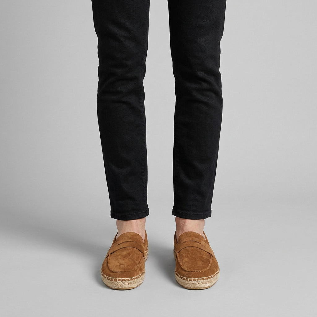 Loafer Daim Semelle Espadrille Tressée pour Homme