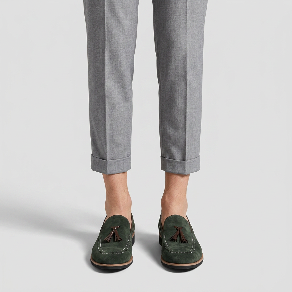 Loafer Daim À Glands Semelle Cuir pour Homme