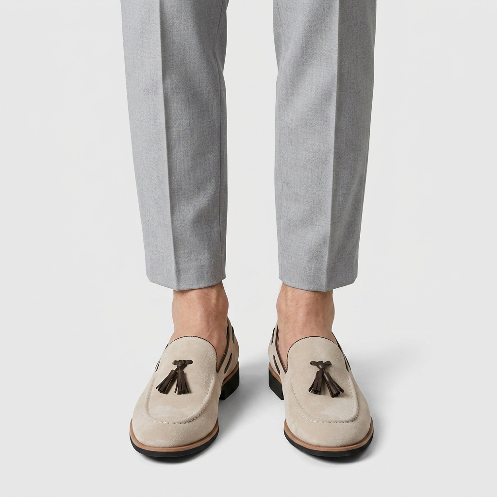 Loafer Daim À Glands Semelle Cuir pour Homme