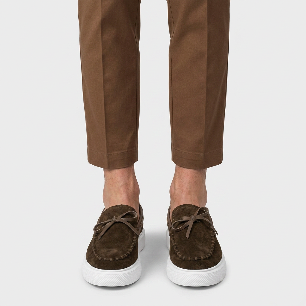 Mocassins Daim Lacet Décoratif Semelle Plateforme pour Homme