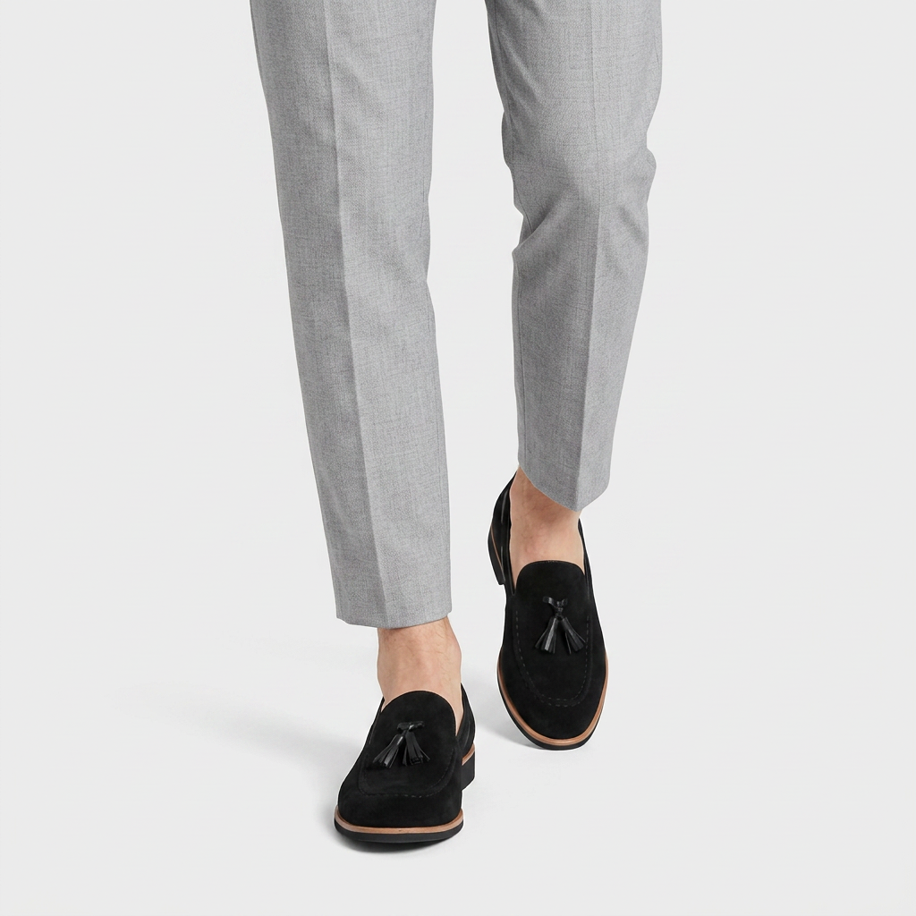 Loafer Daim À Glands Semelle Cuir pour Homme