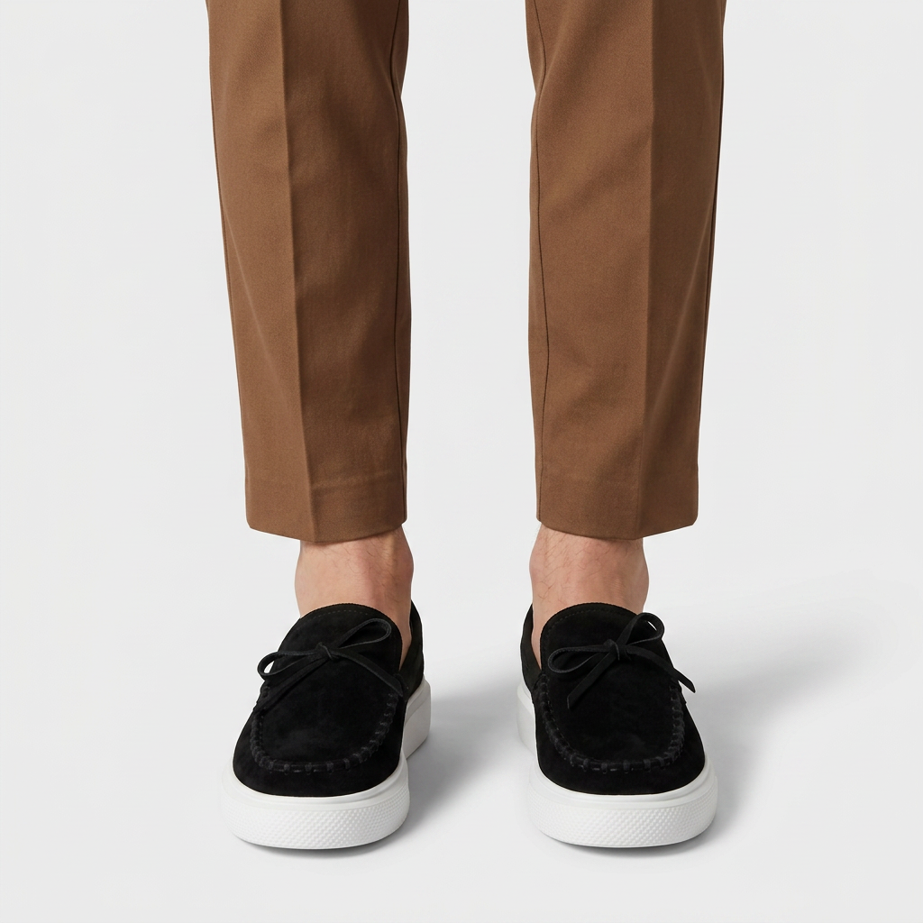 Mocassins Daim Lacet Décoratif Semelle Plateforme pour Homme