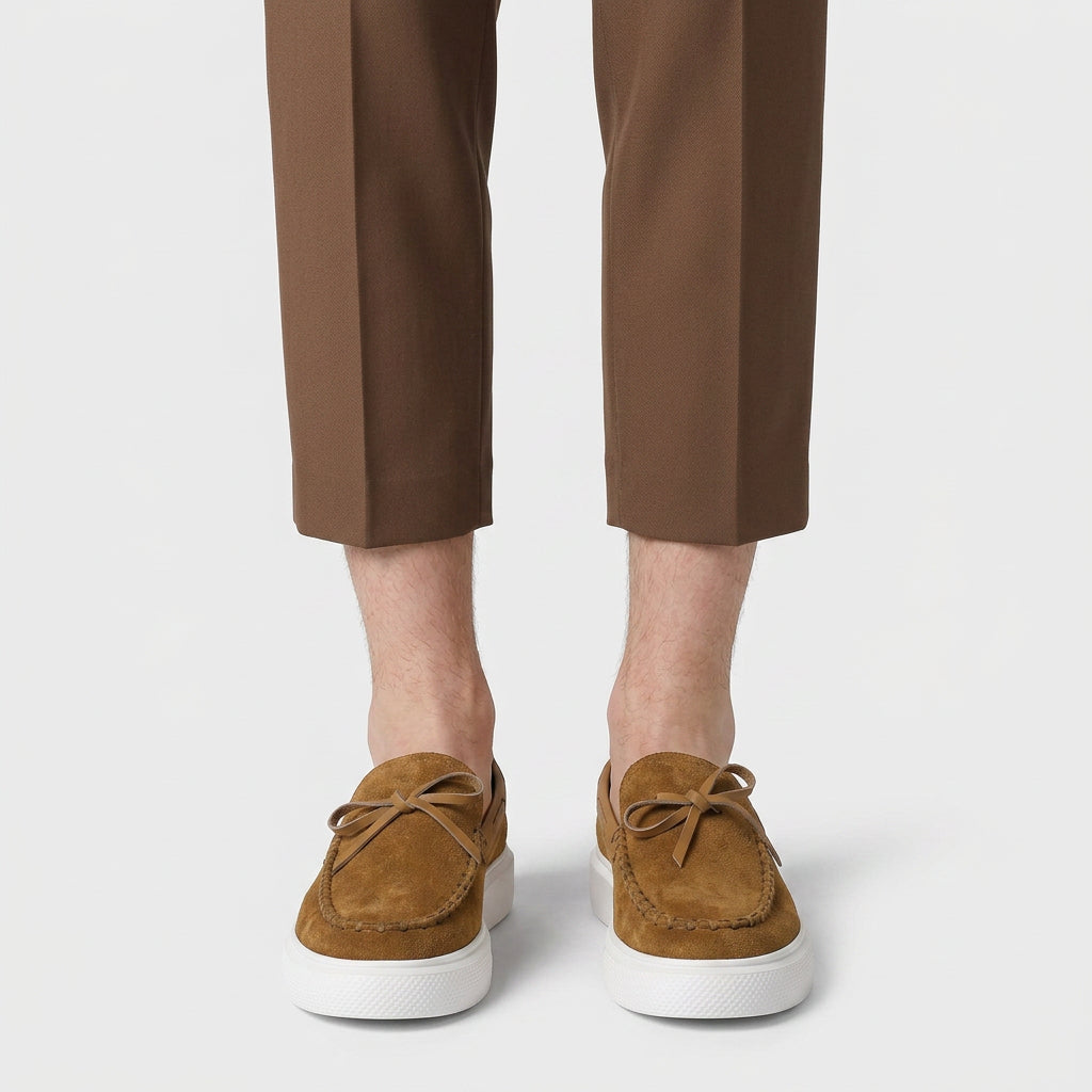 Mocassins Daim Lacet Décoratif Semelle Plateforme pour Homme