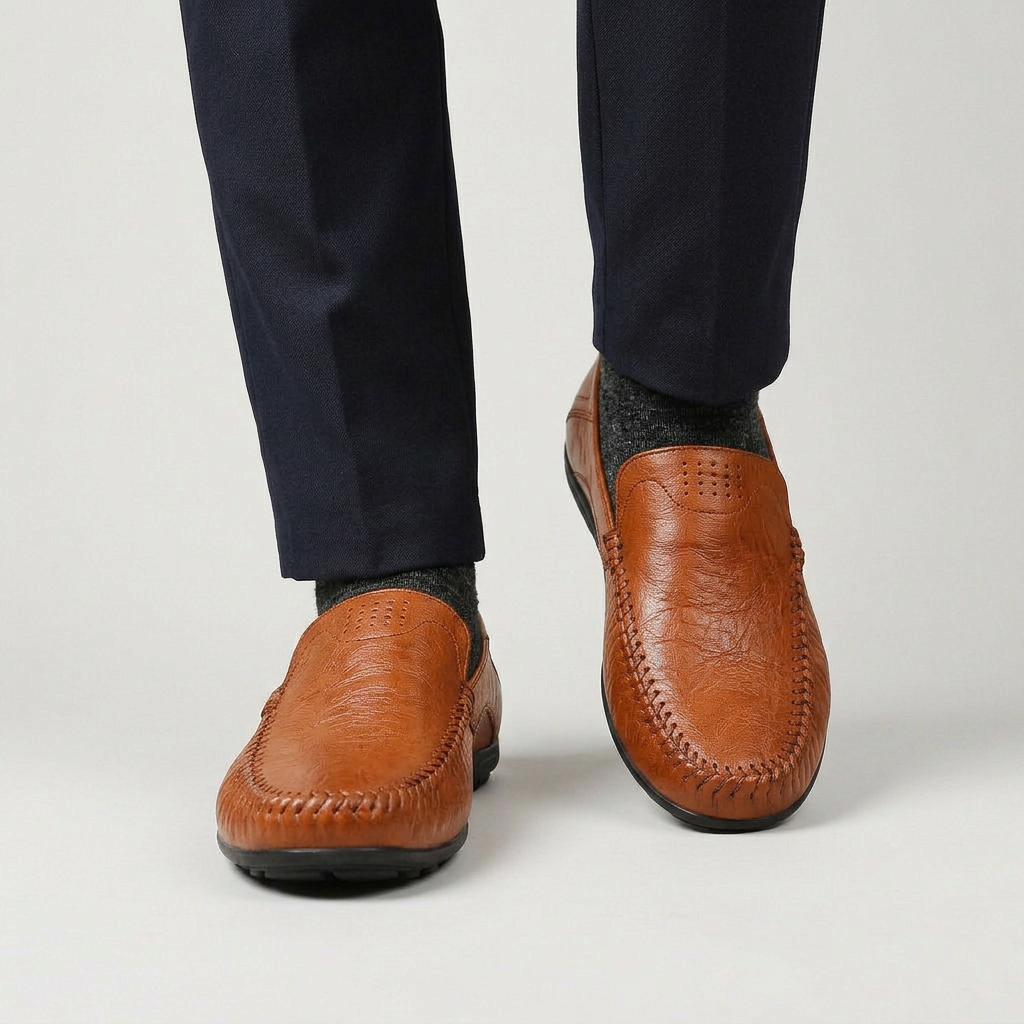 Mocassins Cuir Italien Semelle Flexible pour Homme