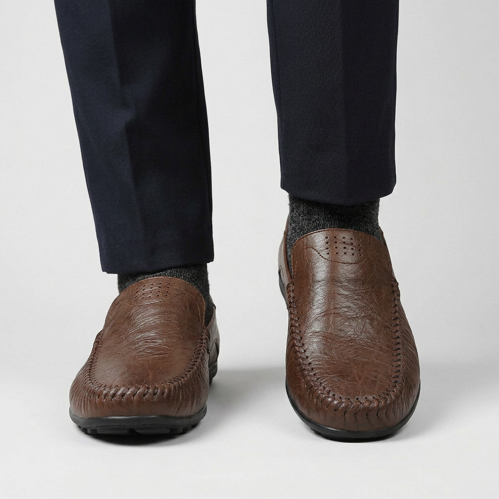 Mocassins Cuir Italien Semelle Flexible pour Homme