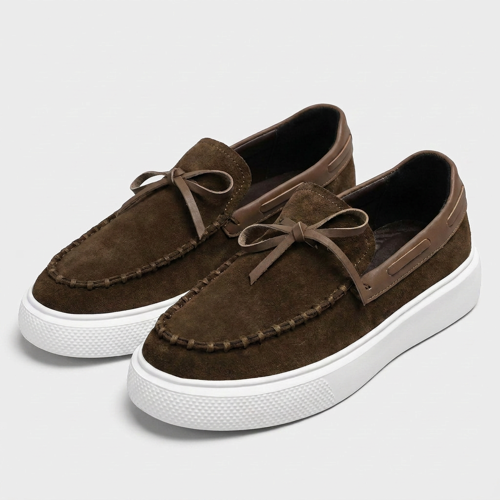 Mocassins Daim Lacet Décoratif Semelle Plateforme pour Homme