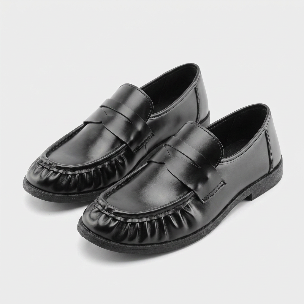 Loafer Cuir Bout Froncé Bride Penny pour Homme
