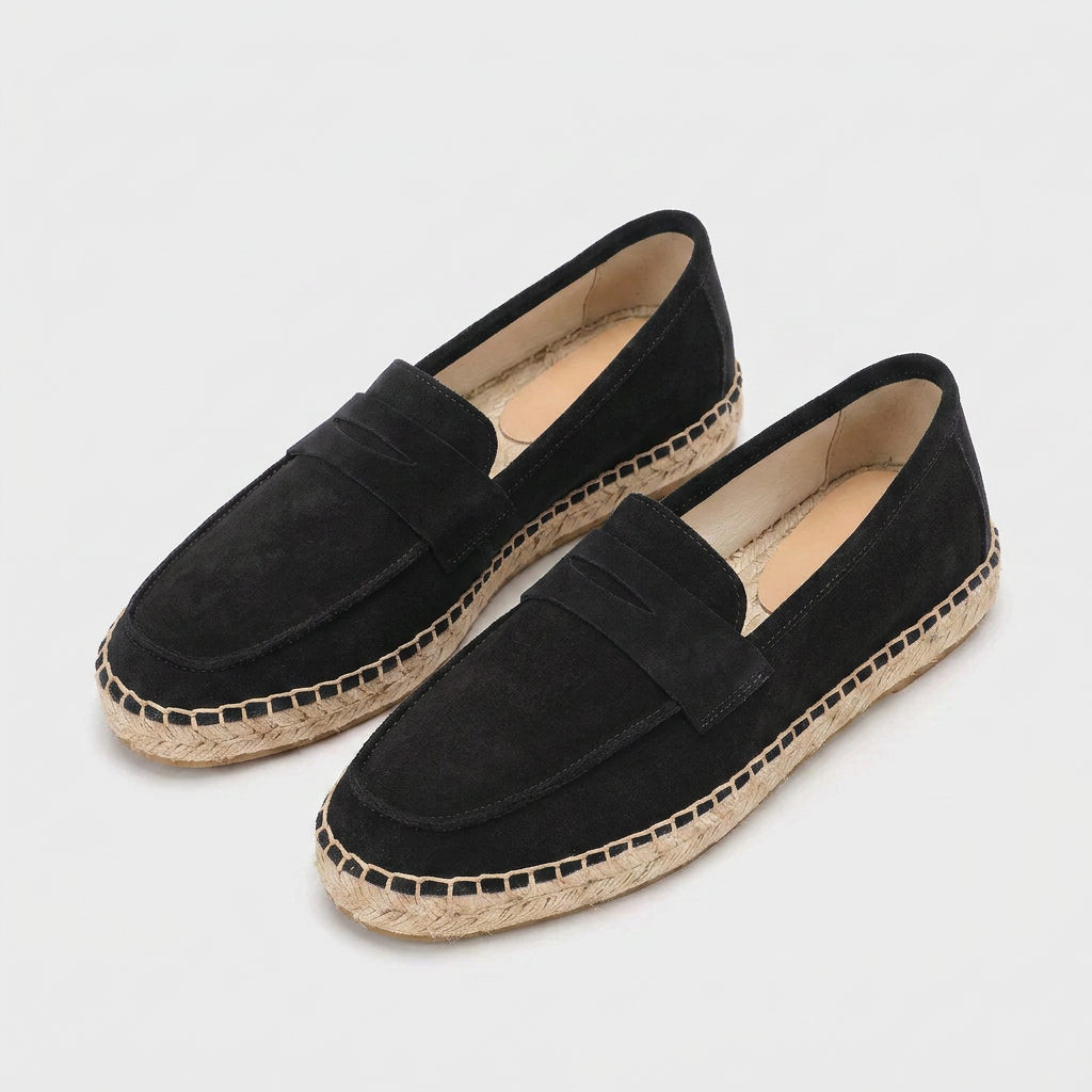 Loafer Daim Semelle Espadrille Tressée pour Homme