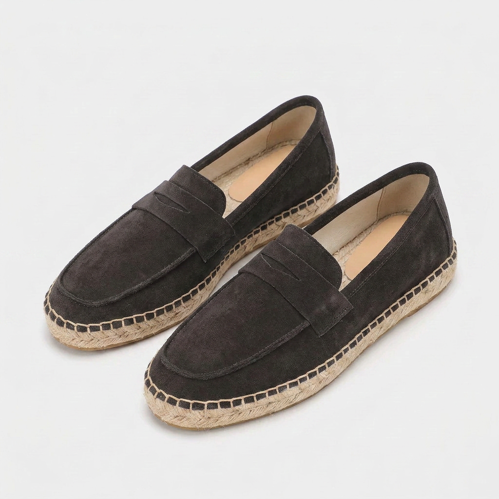 Loafer Daim Semelle Espadrille Tressée pour Homme