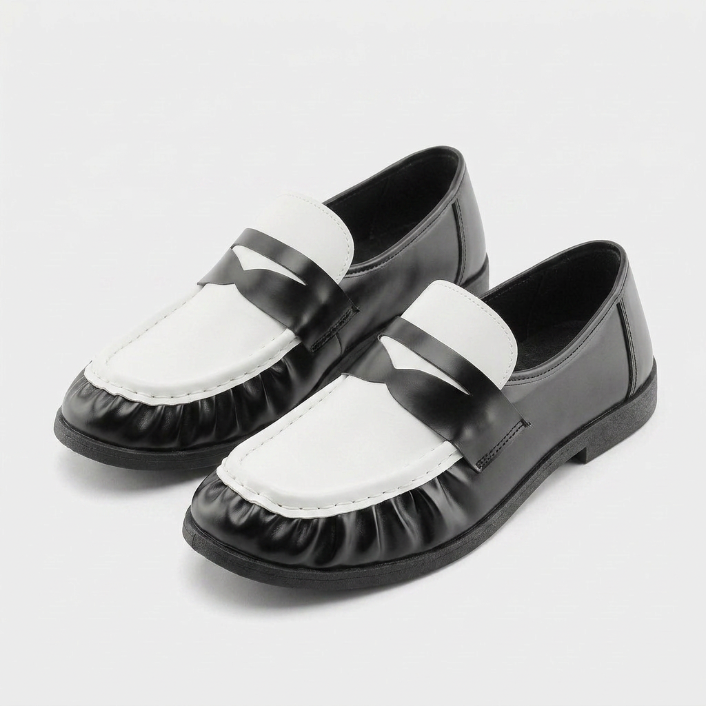 Loafer Cuir Bout Froncé Bride Penny pour Homme