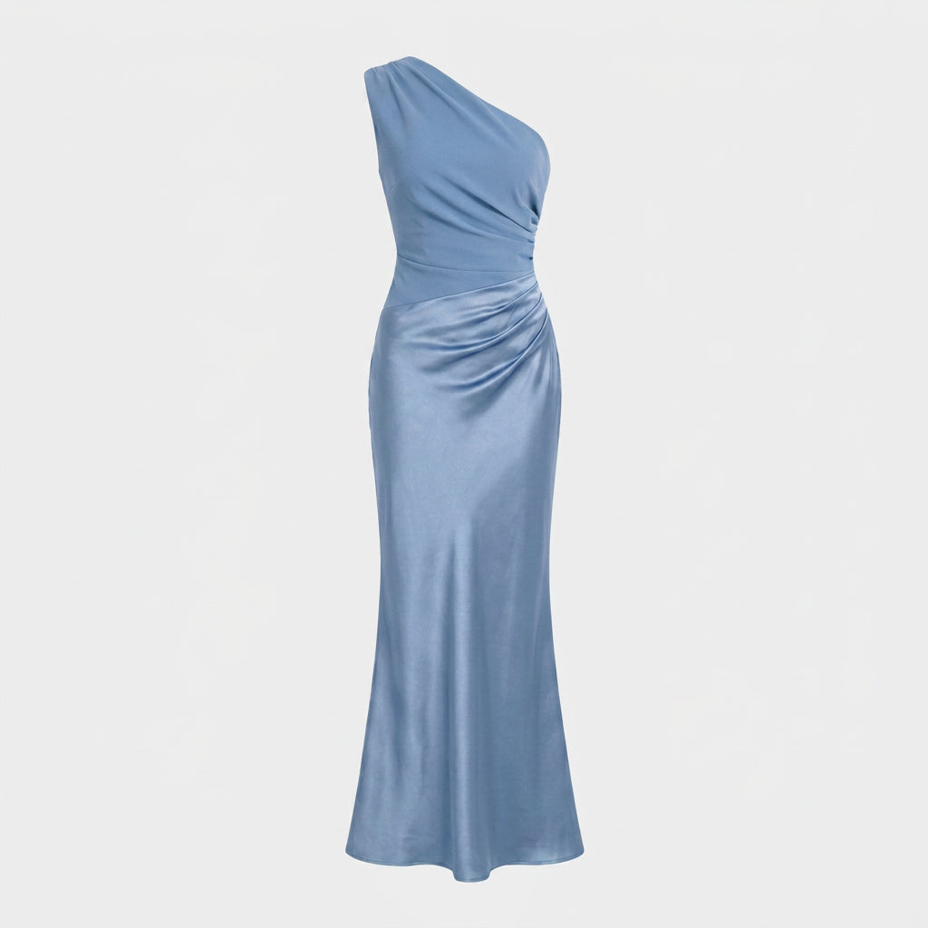 Robe de Soirée Longue Asymétrique à une Épaule pour Femme