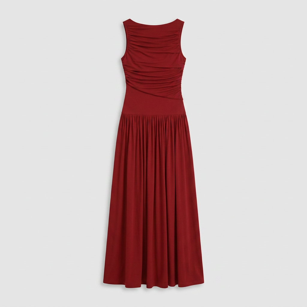 Robe Maxi Sans Manches Coupe Fluide pour Femme