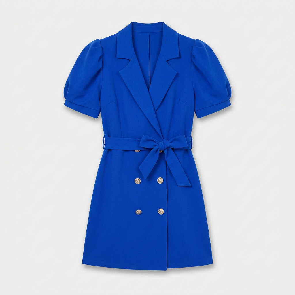 Ensemble Tailleur Robe Manches Courtes Coupe Structurée pour Femme