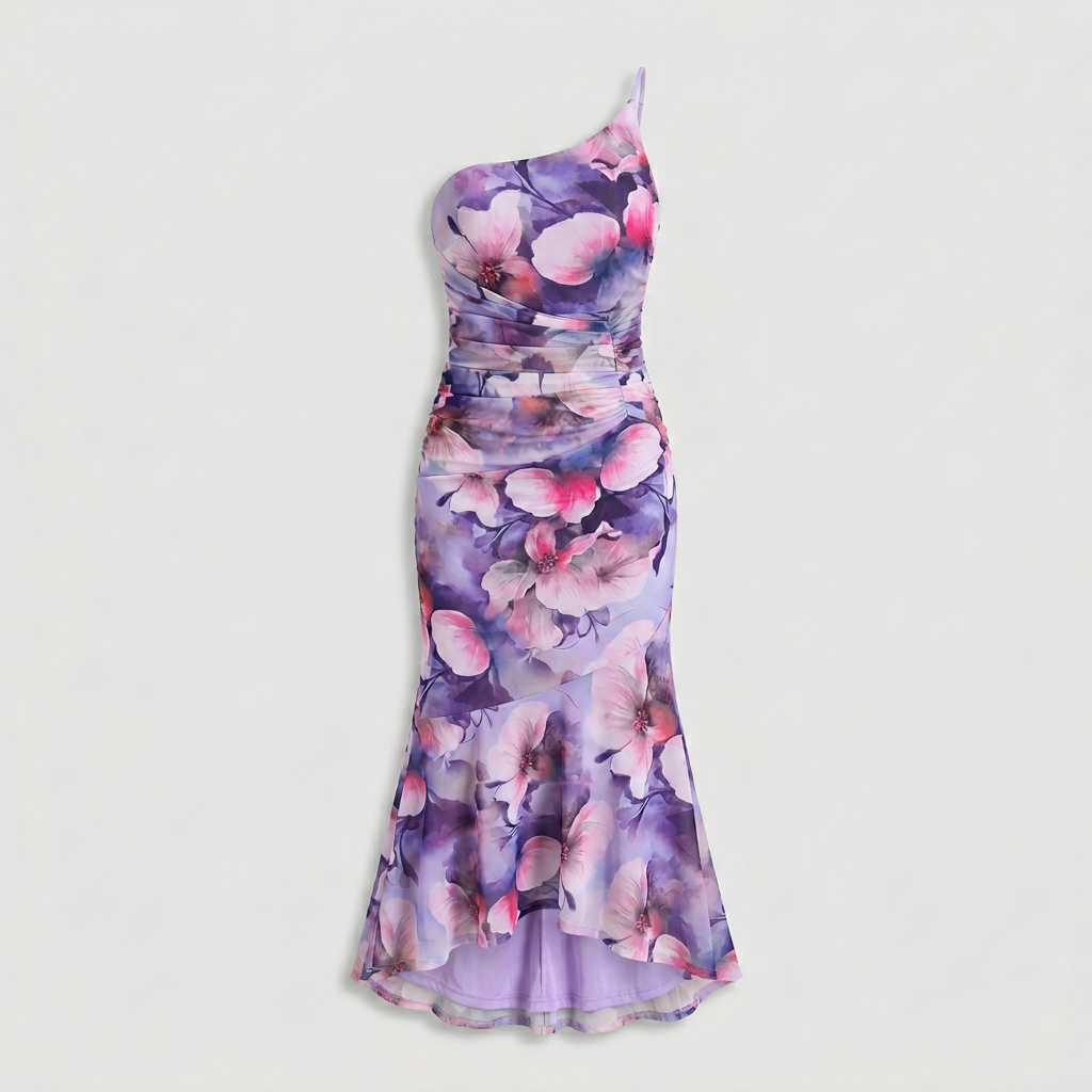 Robe Florale Coupe Légère Imprimé Saisonnier Pour Femme