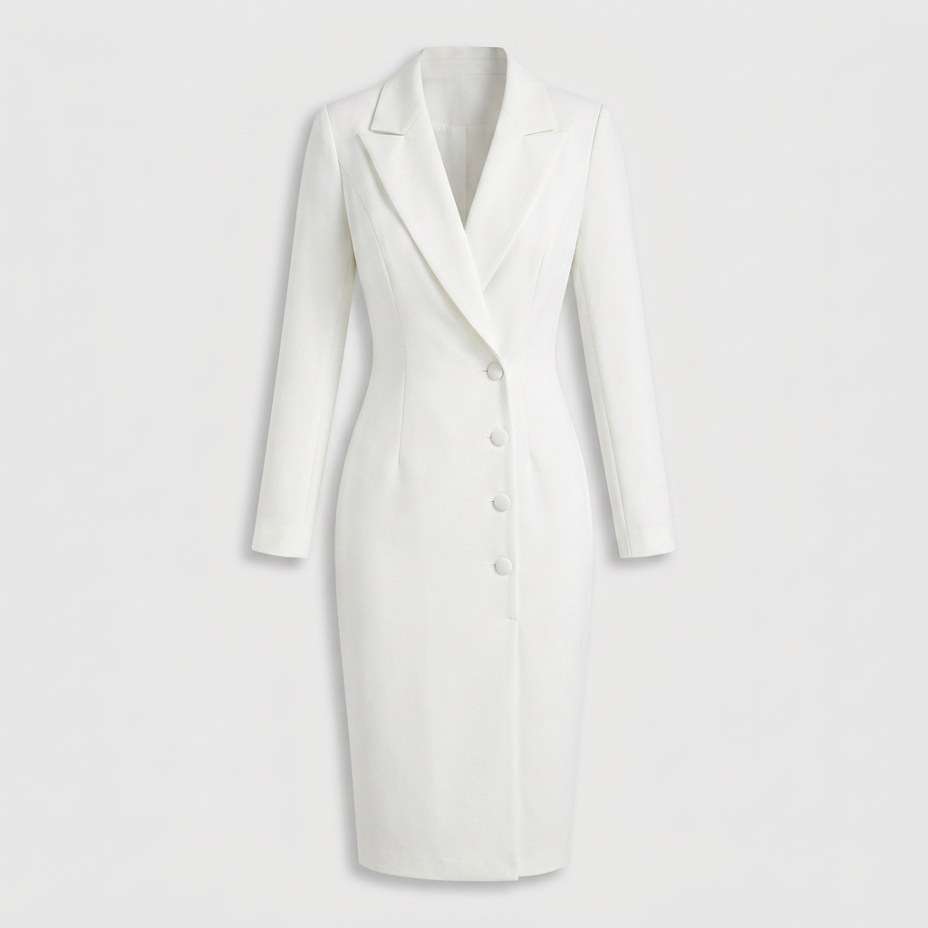 Robe Blazer Manches Longues Coupe Structurée Pour Femme