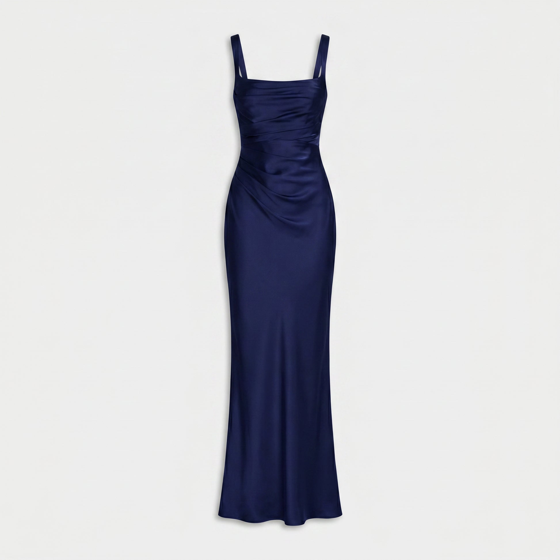 Robe de Soirée Longue en Satin Drapé pour Femme