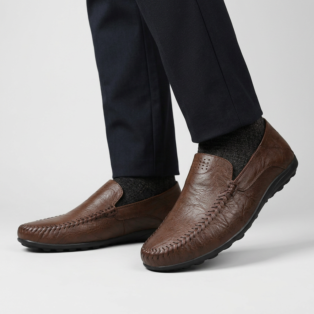 Mocassins Cuir Italien Semelle Flexible pour Homme