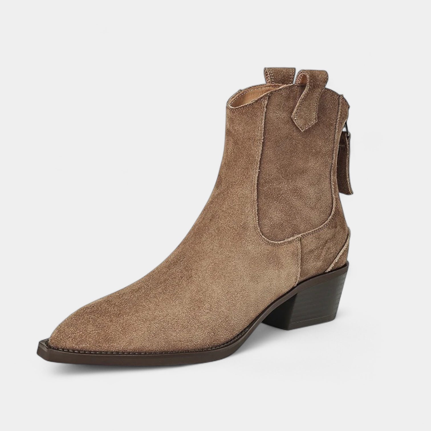 Bottines Femme En Daim Avec Talon Bas
