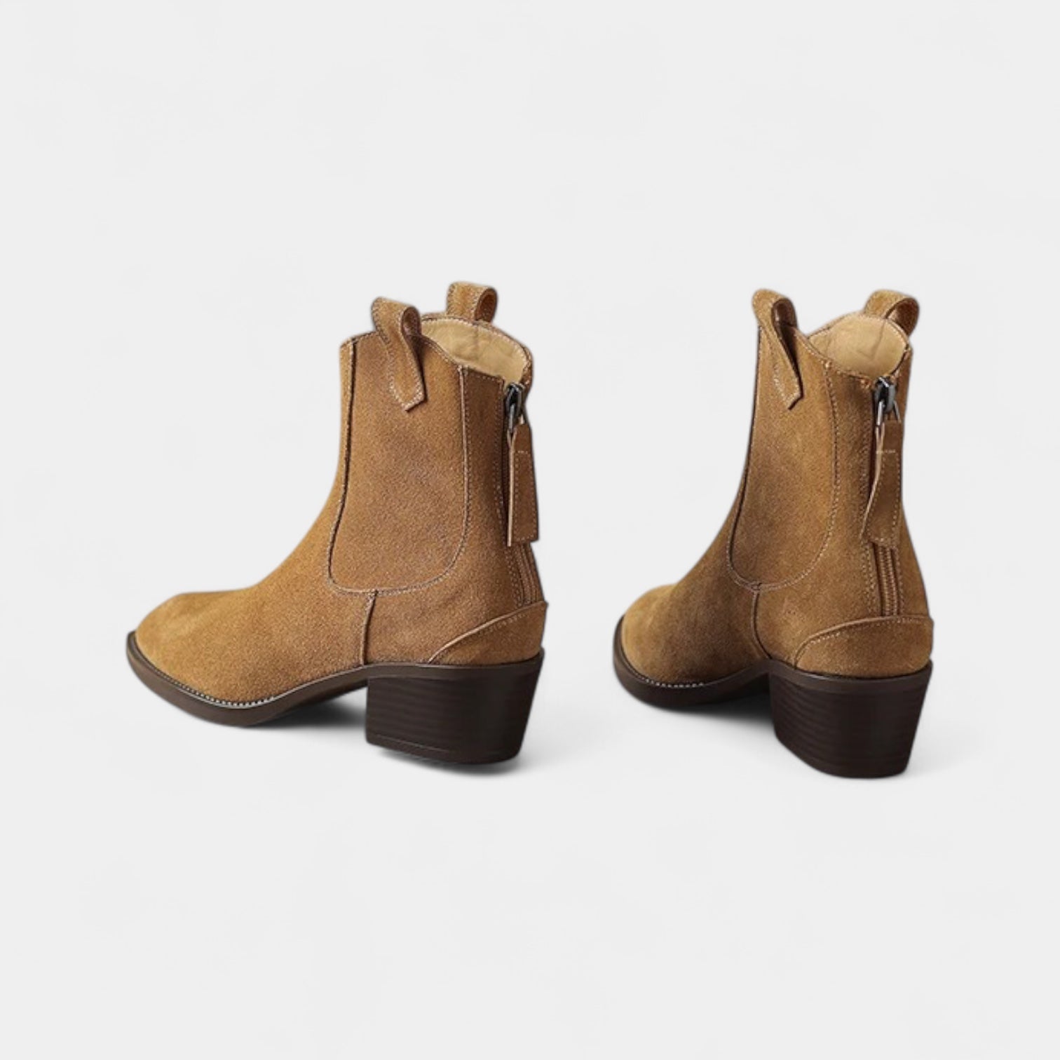 Bottines Femme En Daim Avec Talon Bas