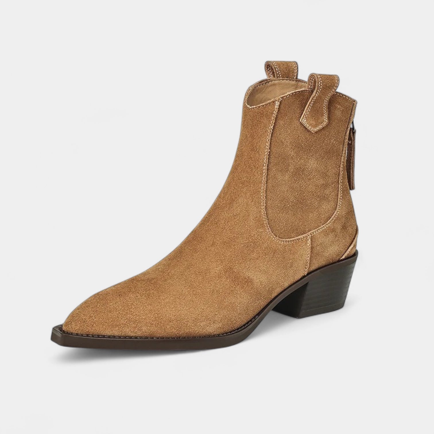Bottines Femme En Daim Avec Talon Bas