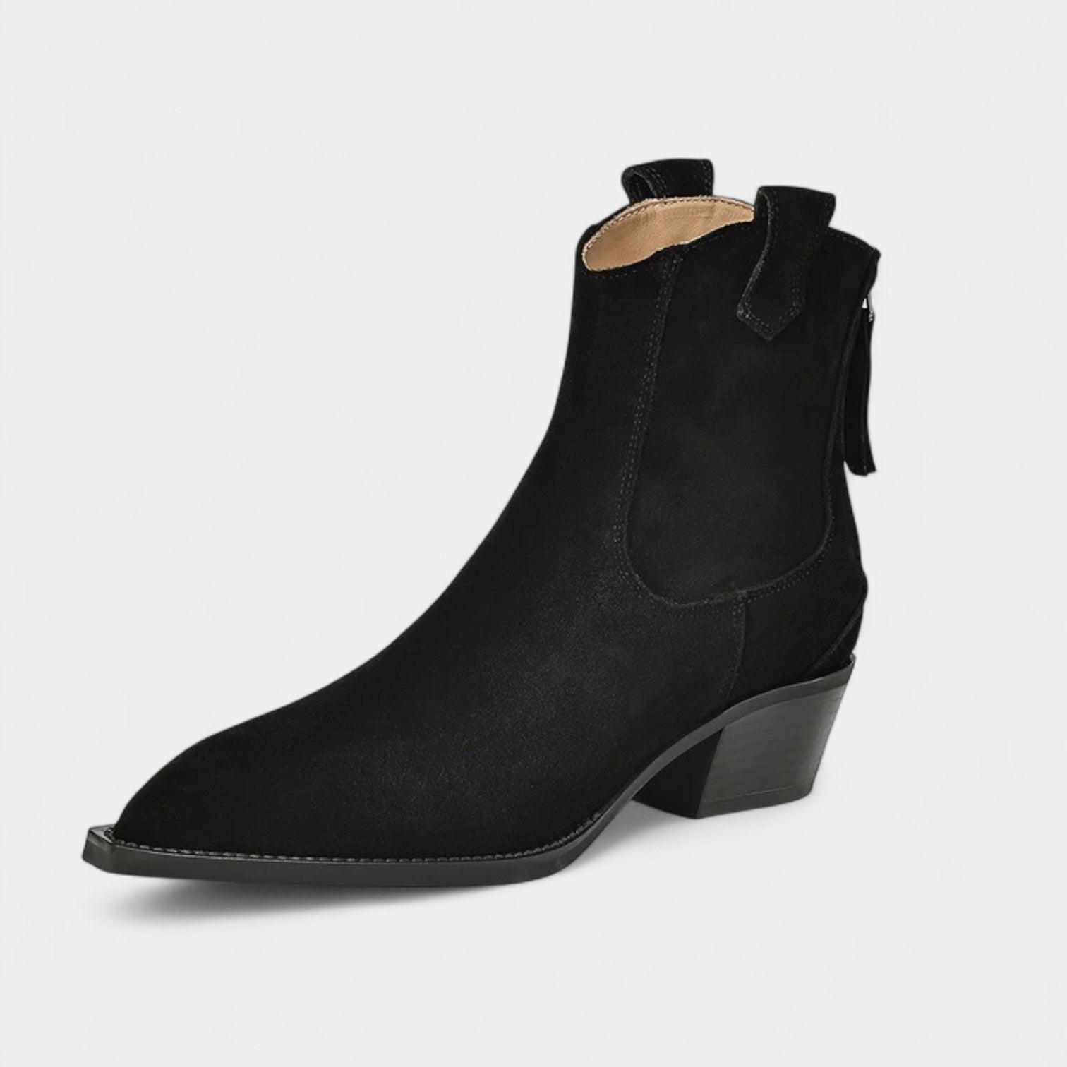 Bottines Femme En Daim Avec Talon Bas