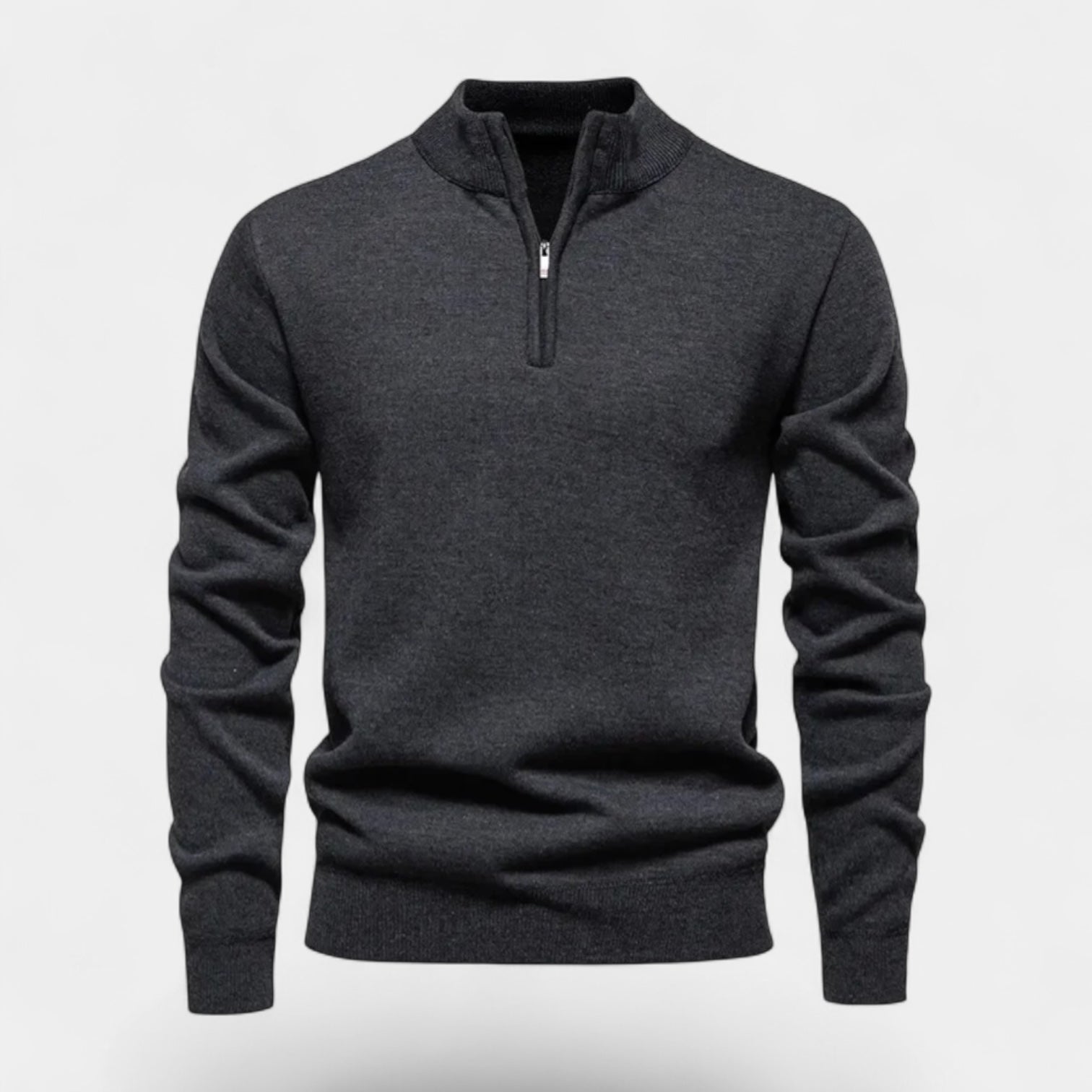 Pull Homme En Maille À Col Quart-Zip